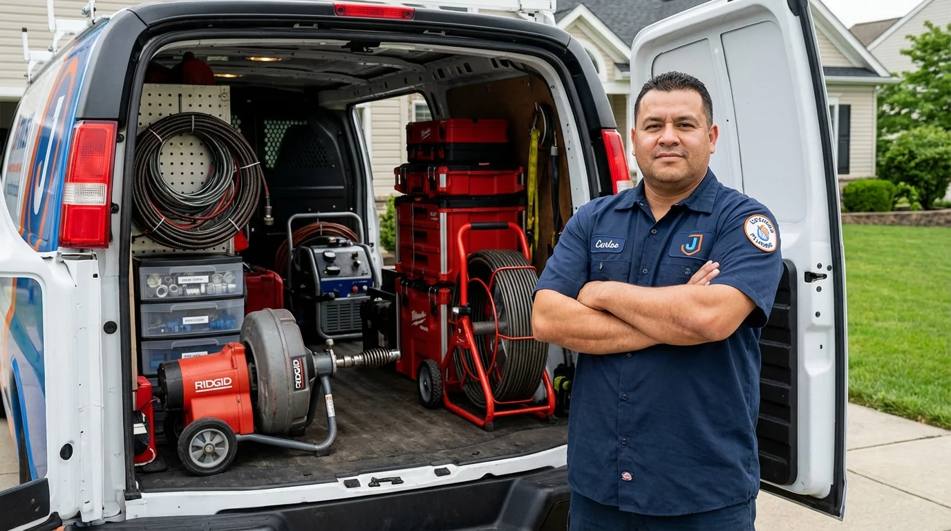 Professional drain cleaning equipment and Johns Plumbing LLC plumber in Belen