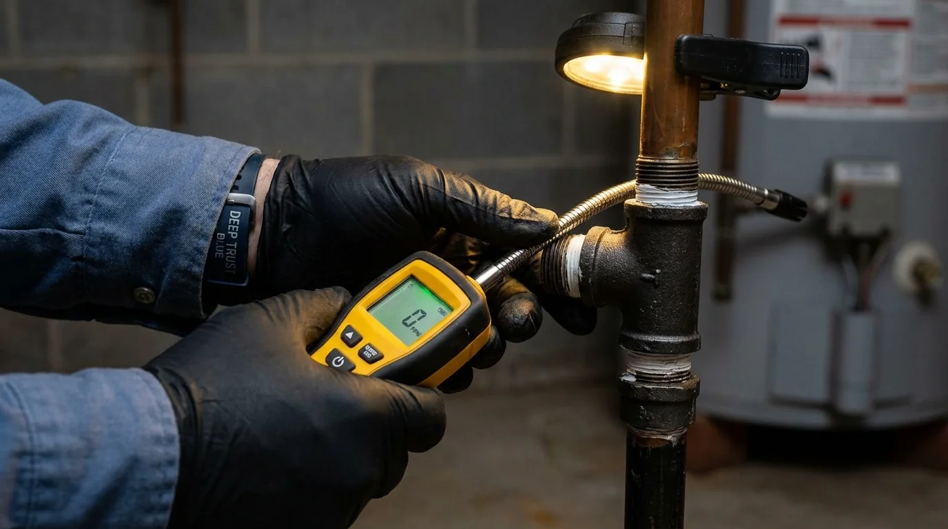 Gas leak detection with electronic sniffer by Johns Plumbing LLC in Belen