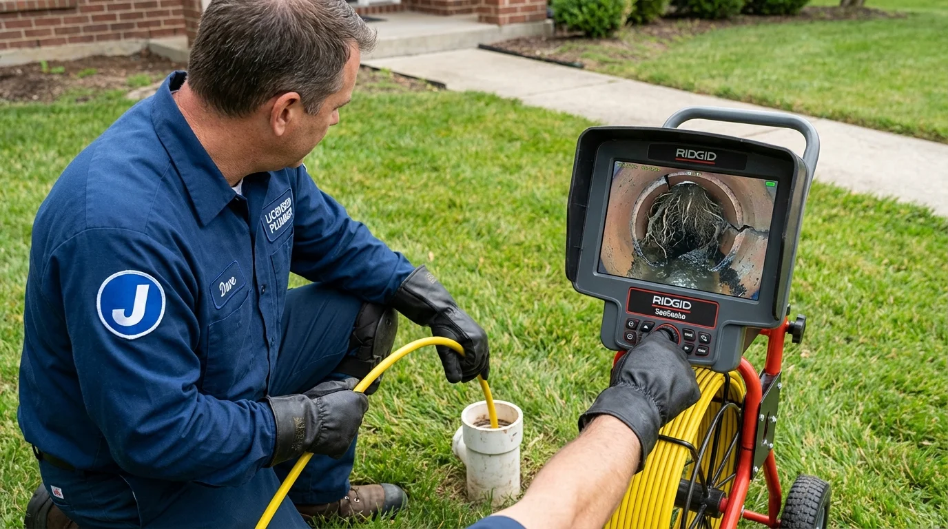 Sewer camera inspection being performed by Johns Plumbing LLC in Belen